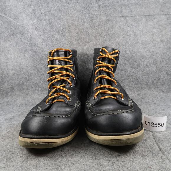 Danner Shoes Mens 10 EE Boots Leather Work Biker Bull Run Moc Toe 6" Black Shine - Picture 2 of 14